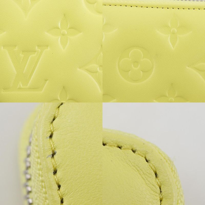 Louis Vuitton Zippy Wallet Coussin M83104 Lambskin Smiley Yellow Ladies Long