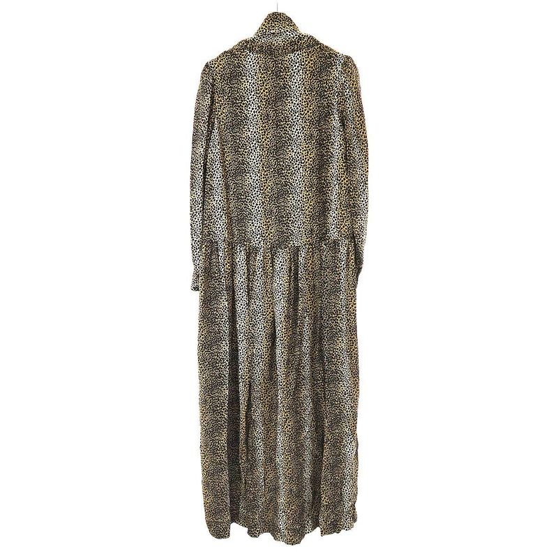 Celine 19aw Leopard Dress Ribbonette Cles Opal Dress 2r399450f Beige 36