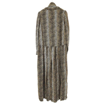 Celine 19aw Leopard Dress Ribbonette Cles Opal Dress 2r399450f Beige 36