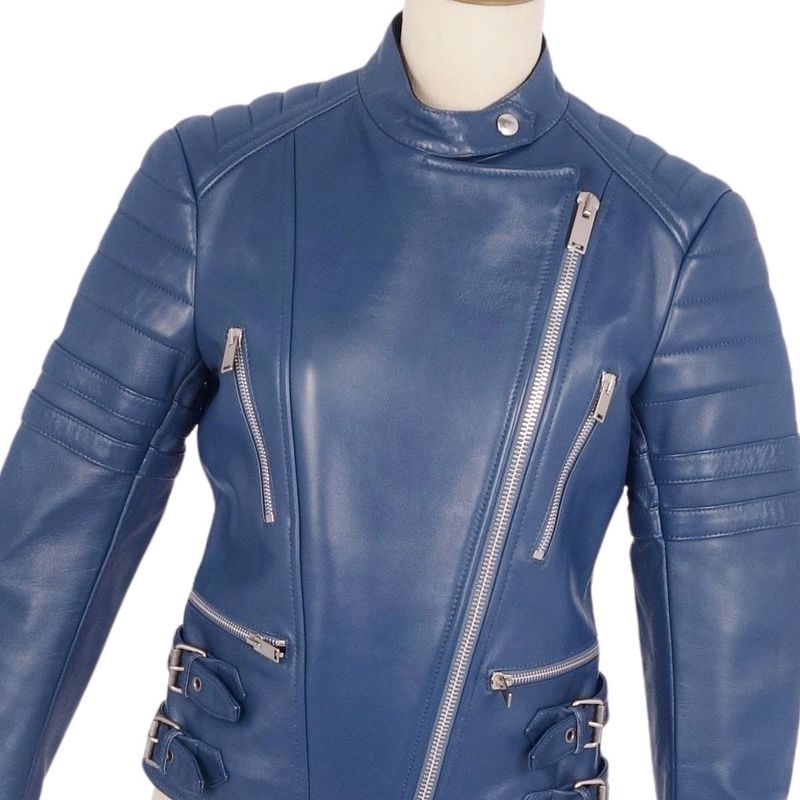 Celine Phoebe Period Leather Jacket Biker Jacket