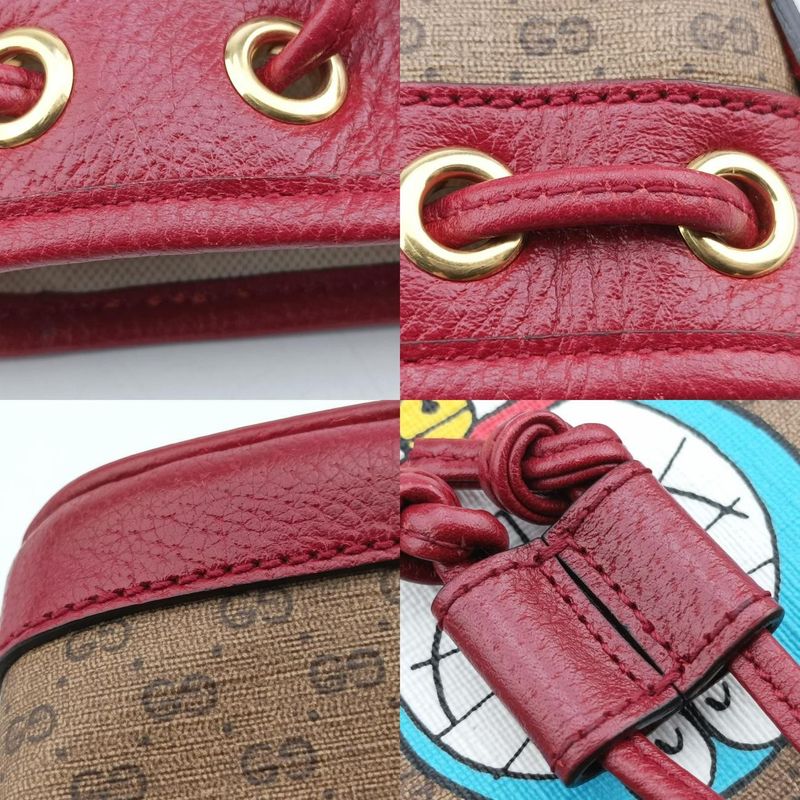 Gucci Doraemon Collaboration Beige X Bordeaux X Multicolor PVC Coated Canvas