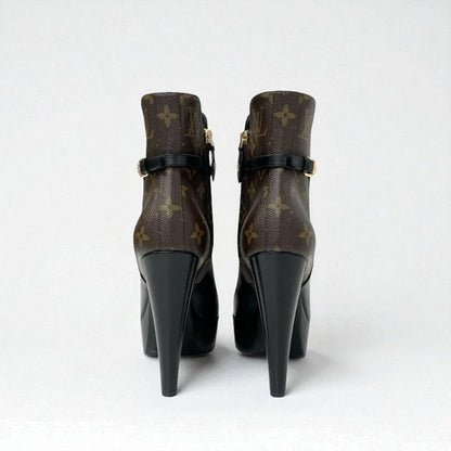 Louis Vuitton Afterglow Line Monogram Boots Short Shoes Leather Black
