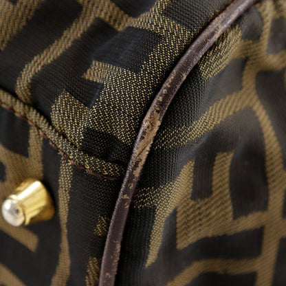 Fendi Zucca Nylon Canvas Brown Unisex Boston Bag