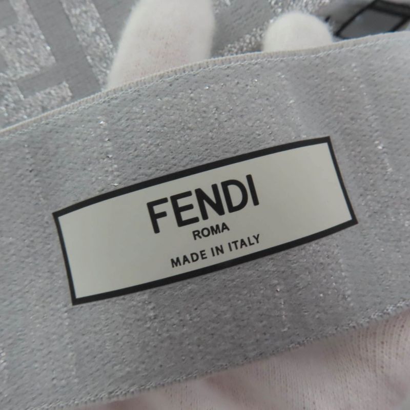 Fendi Faf119 Zucca Pattern FF Logo Tank Top Silver 40 Genuine