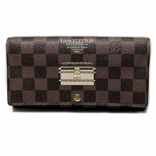 Louis Vuitton Damier Portefeuille Sarah N63179 Trunk Motif Long Wallet With Two