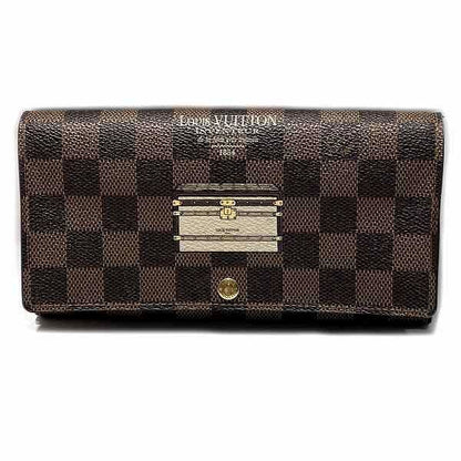 Louis Vuitton Damier Portefeuille Sarah N63179 Trunk Motif Long Wallet With Two