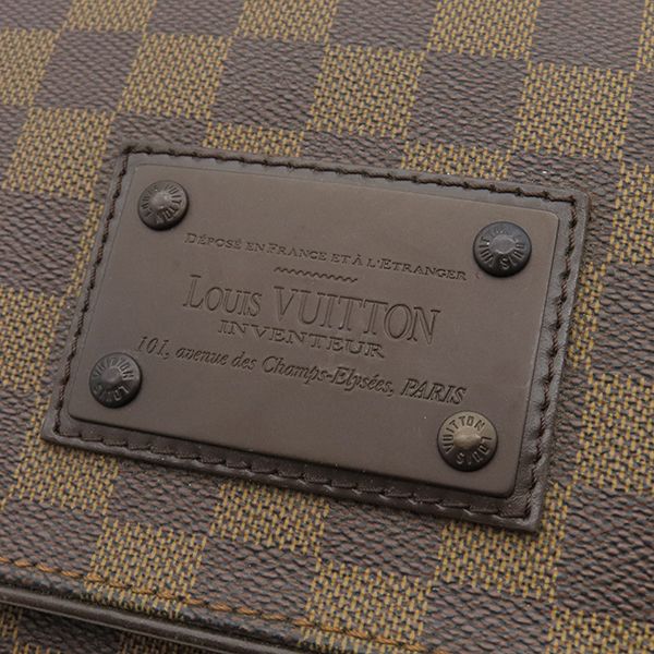 Louis Vuitton Shoulder Bag Brooklyn MM Damier Canvas Damier Gold Hardware Brown