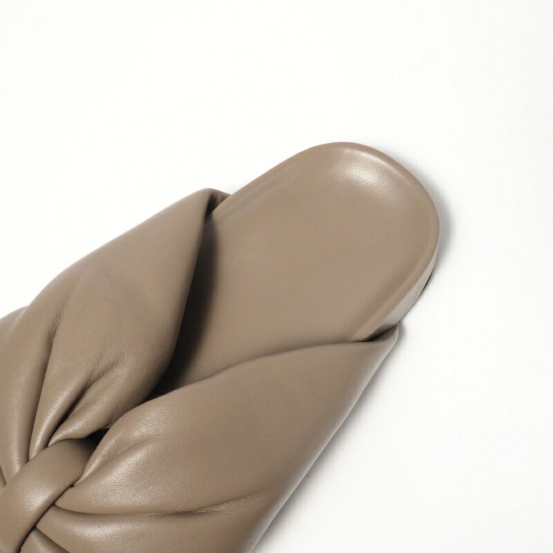 Balenciaga Sandals Size 36 Flat Sandals Shoes Logo Ribbon Brown Gray Made In