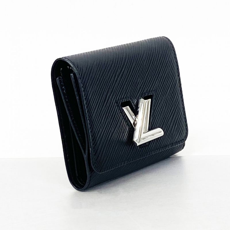 Louis Vuitton Epi Portefeuille Twist Compact M64414 Noir Men's Trifold Wallet