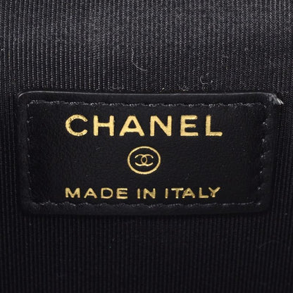 Chanel Matelasse Mini Vanity Shoulder Bag Caviar Skin Black Gold Hardware Coco