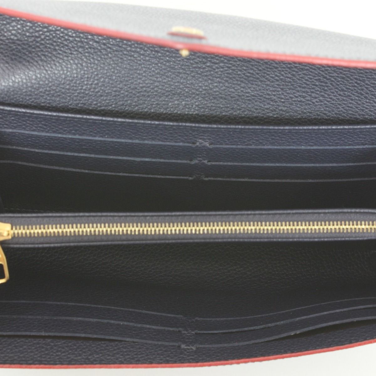 Louis Vuitton Monogram Empreinte Portefeuille Sarah Marine Rouge Long Wallet