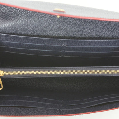 Louis Vuitton Monogram Empreinte Portefeuille Sarah Marine Rouge Long Wallet