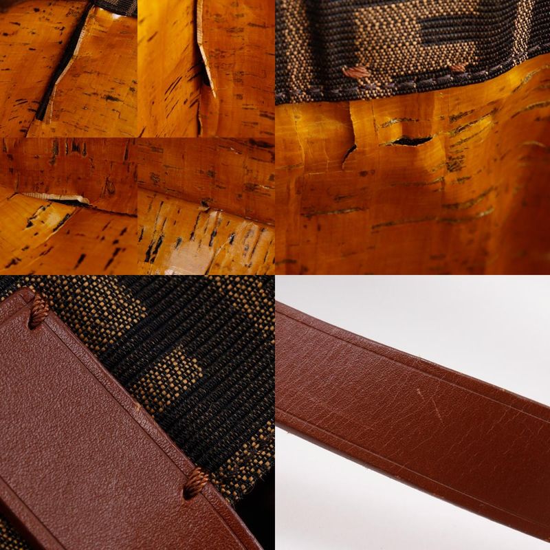 Fendi Zucca Tote Bag 8bh235-gkf Nylon Canvas Brown Unisex Handbag