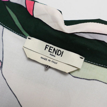 Fendi Dress Size 38 Short Sleeves Belted All Over Print Mini Made In Italy