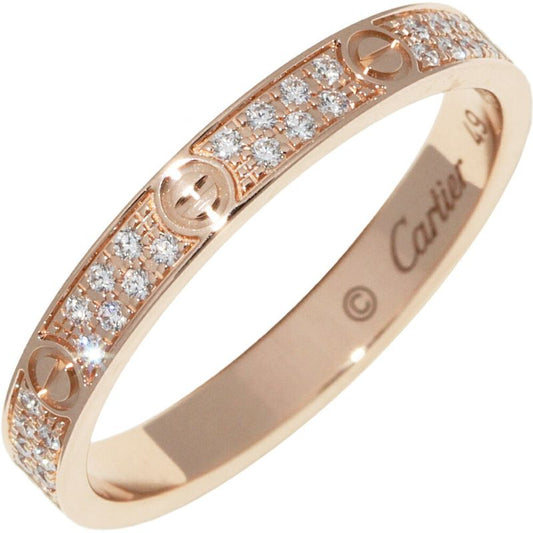 Cartier Ring 18K Pink Gold Diamond 56P Love Ring Small Model Width 26mm (010in)