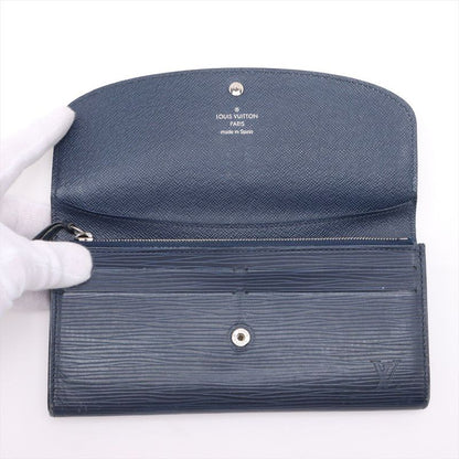 Louis Vuitton Epi Portefeuille Emilie Zipper Long Wallet M60854 Andigo-blue