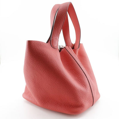 Hermes Picotin Lock 22mm (0.87in) Taurillon Clemence Red D Ladies Handbag