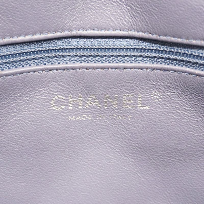 Chanel Shoulder Bag Matelasse Lambskin Purple Silver Hardware Women