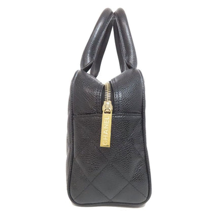 Chanel Mini Boston Bag Matelasse Gold Hardware Boston Bag Grained Calfskin Women