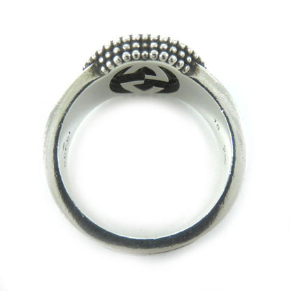 Gucci Interlocking G Ring - Ring Ag925 Enameled Silver Greenish No 15 Made In