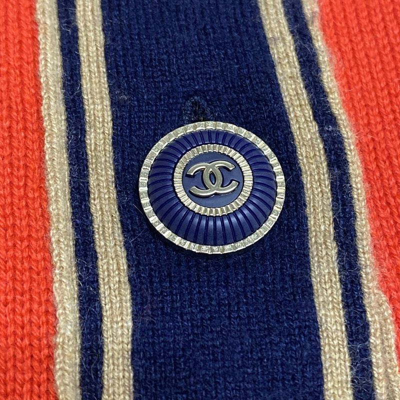 Chanel Cardigan Size 36 S Women - P62918 Red X Dark Navy X Brown Long Length /