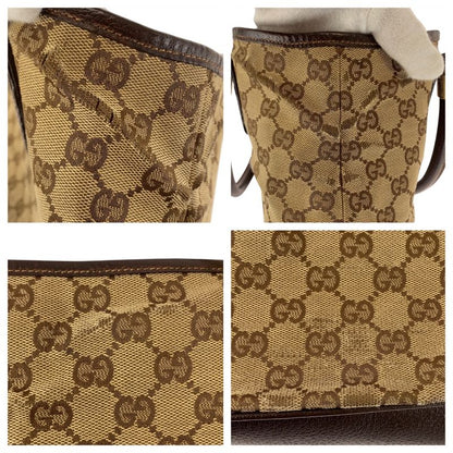 Gucci Sherry Line Beige Ivory Brown GG Canvas 161717 Tote Bag Shoulder Bag