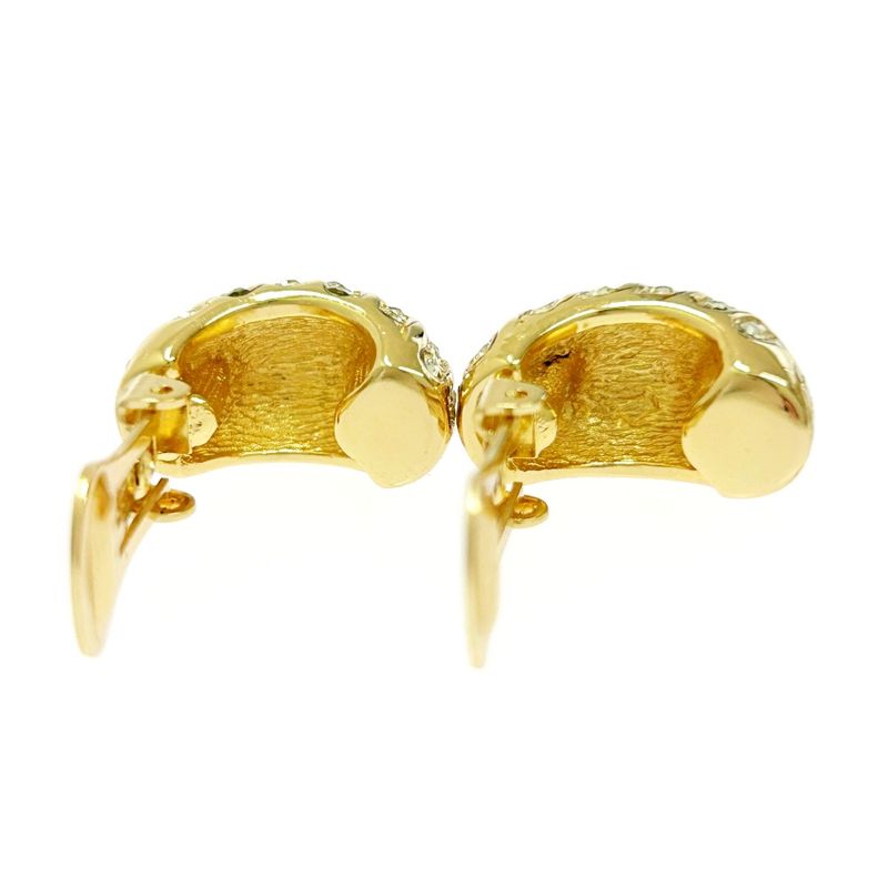 Christian Dior GP Rhinestone Earrings Gold 418702 Earrings