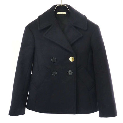 Celine by Phoebe Philo 15aw Melton Wool Short P Coat Navy 34