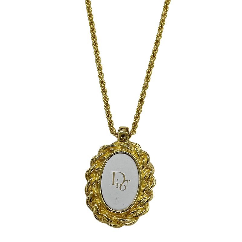 Dior Necklace Women's Brand Logo GP Gold Accessories