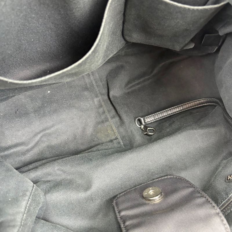 Chanel Paris Biarritz Mini Tote Shoulder Bag Navy Blue Black Bicolor Shoulder