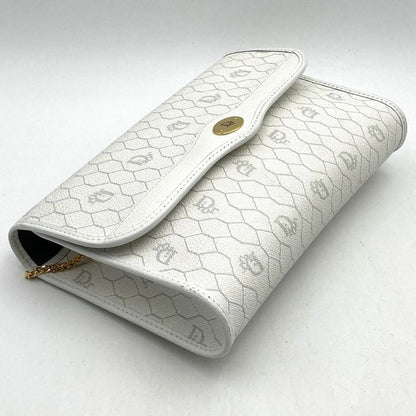 Dior Christian Dior Crossbody Honeycomb Shoulder Bag White Pvc/leather Women