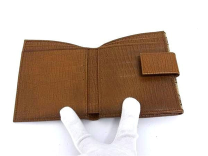 Gucci 112524 0959 Bamboo GG Pattern GG Canvas And Leather Bifold Wallet Brown