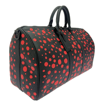 Louis Vuitton M21674 Monogram Keepall Bandoliere 50 X Yayoi Kusama Black 395914