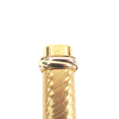 Cartier Vintage Trinity Double C Wavy Pattern Capped Ballpoint Pen With Gold