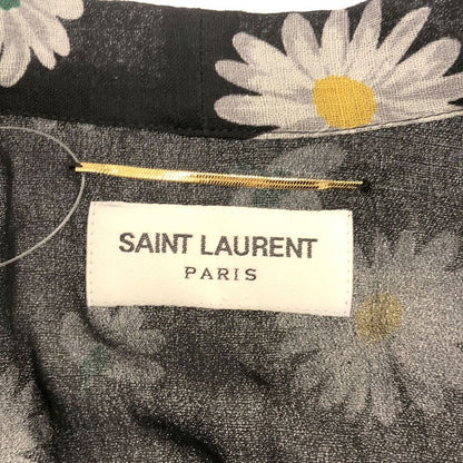 Saint Laurent Paris 18aw Skipper Ribbon Flower Shirt Dress 485610 Black 34