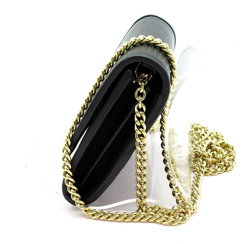 Gucci Blondi Chain Wallet 725219 Leather Women's Shoulder Bag Black Excellent