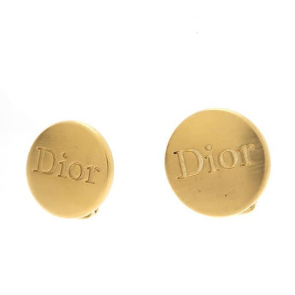 Christian Dior Earring GP Round Dior Logo Germany Gold Christian Dior