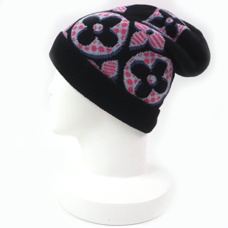 Louis Vuitton M73898 Bonnet Giant Pop Monogram 100% Wool Beanie Knit Cap Knit