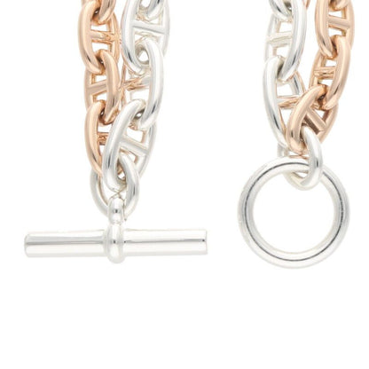 Hermes Chaine D'ancre GM MM 18K Pink Gold Silver Chaine D'ancre 2 Chain
