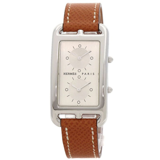 Hermes Cc3510 Cape Cod Douzone Watch SS Leather Ladies