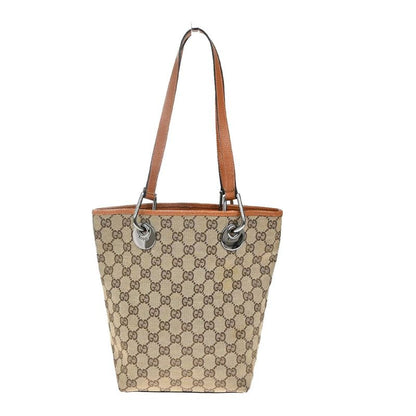 Gucci Shoulder Tote Bag Canvas Leather Brown 36ka917