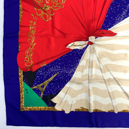 Hermes Carre 90 Souvenirs De Paris Memories Of Paris Blue And Red Eiffel Tower