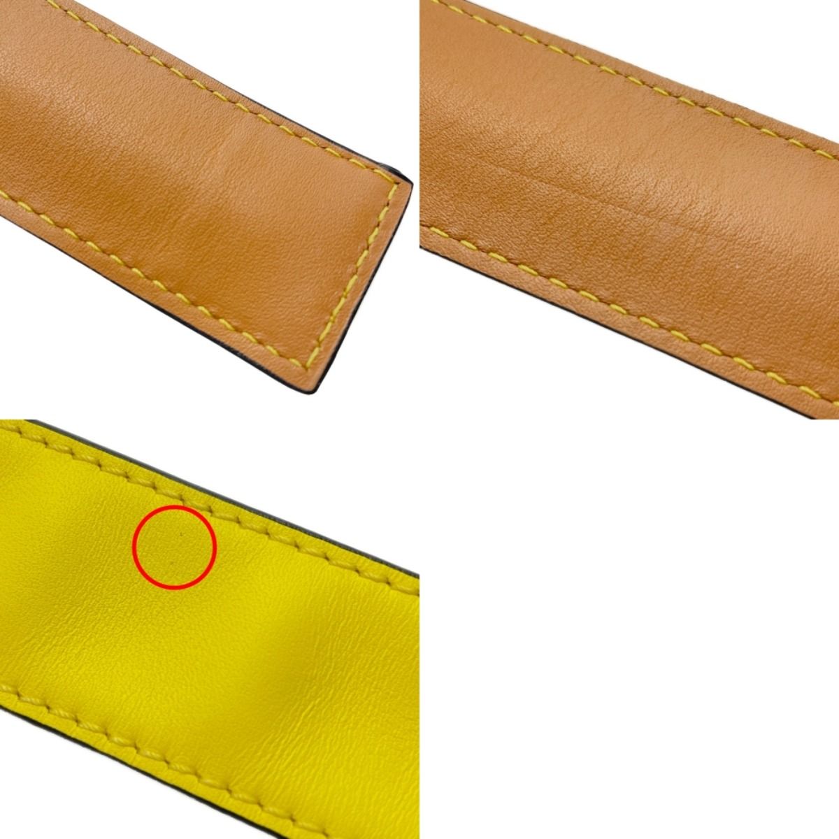 Loewe Slap Bracelet Anagram Yellow Leather Women's Accessories