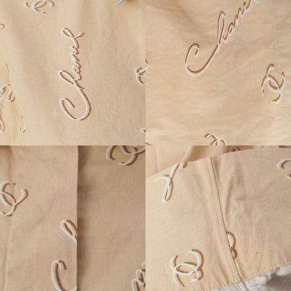 Chanel 98P Cotton Written Logo Coco Mark Cropped Short Sleeved Shirt Top P12983