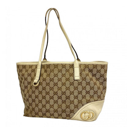 Gucci Tote Bag GG Canvas 169946 Canvas Brown Chien Pan Gold Hardware Women's