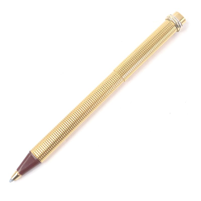 Cartier Vintage Block Check Trinity Double C Logo Capped Ballpoint