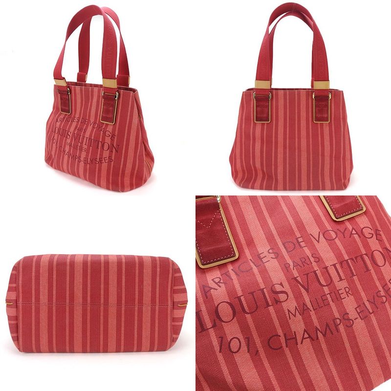 Louis Vuitton Tote Bag Shoulder Plan Soleil Cabas PM M94146 Stripe Red Canvas