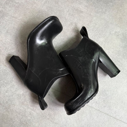 Bottega Veneta Rain Short Boots 38 25cm (9.84in) Black Storage Bag Rubber Boots