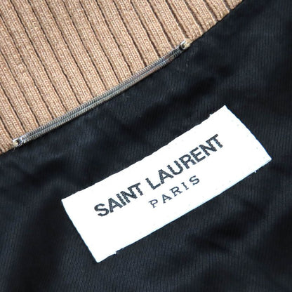 Saint Laurent Paris 643883 Teddy Cotton Bomber Jacket Stajan Gold Black 46 Made