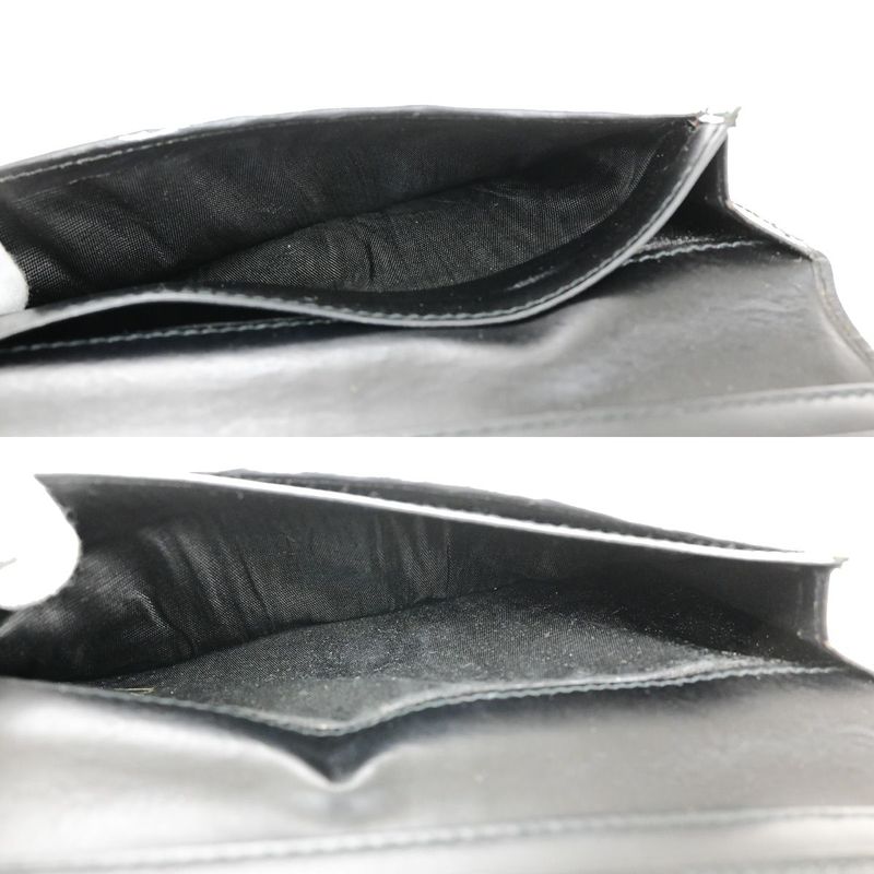 Gucci Long Wallet Logo Black Leather 08bs166